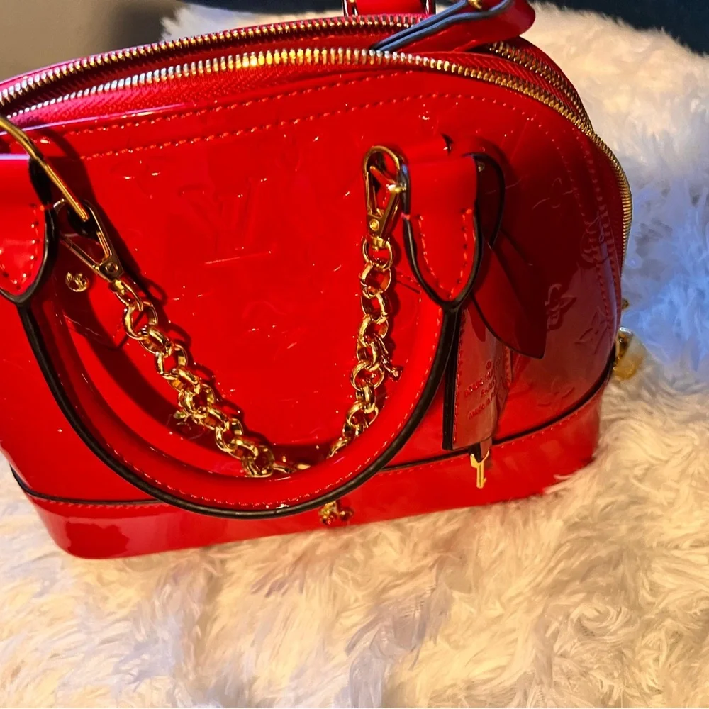 LV Cerise Monogram Vernis Alma BB Bag Y2K mini embossed